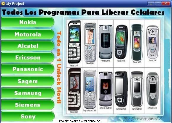 unlock all mobile phones include software unlock for: nokia motorola samsung sagem sony ericsoon